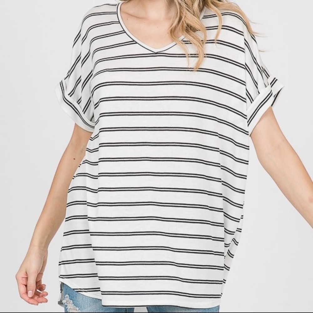 New! The Deena Double Stripe Tee